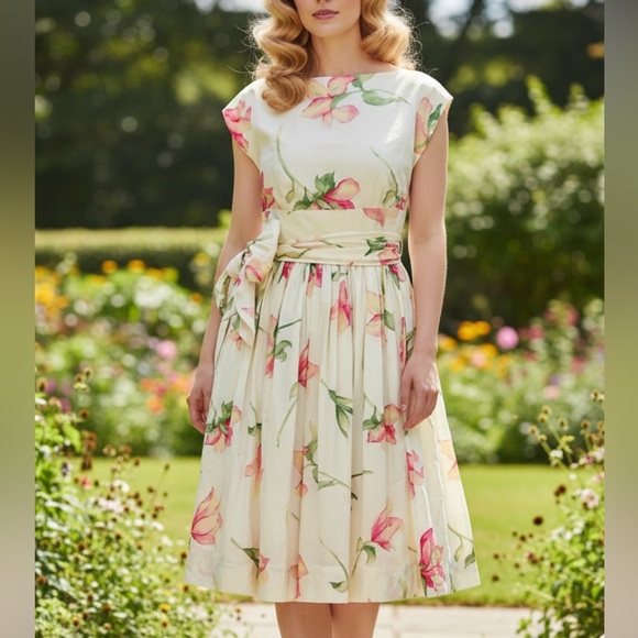 Liz Claiborne Dresses & Skirts - LIZCLAIBORNE New York 50 style floral🌸🌹 dress